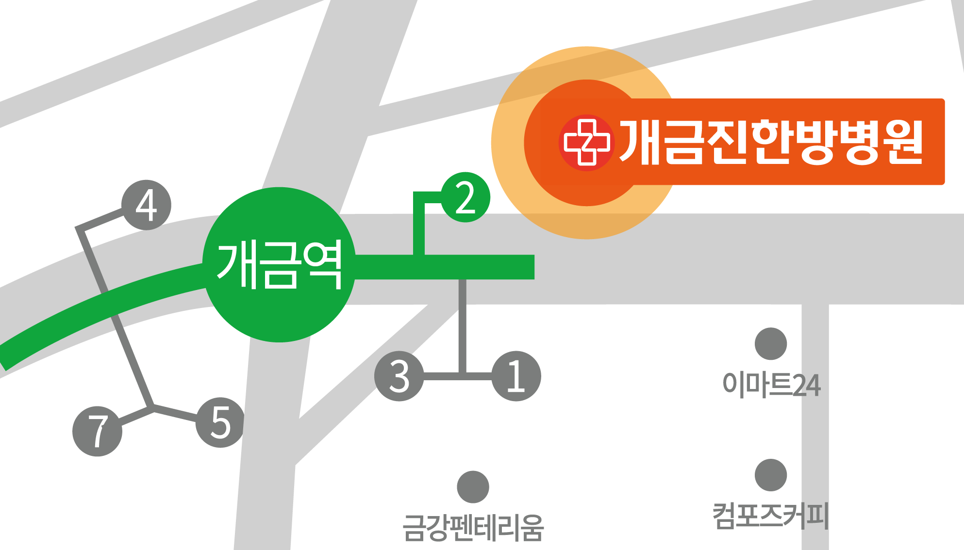 개금진한방병원 약도